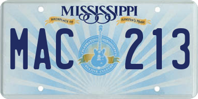 MS license plate MAC213