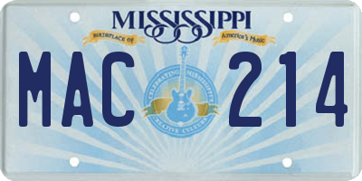 MS license plate MAC214