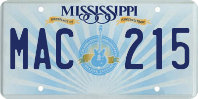 MS license plate MAC215