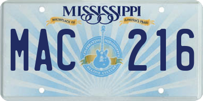 MS license plate MAC216