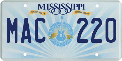 MS license plate MAC220