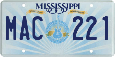 MS license plate MAC221