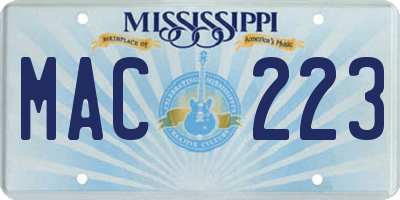 MS license plate MAC223