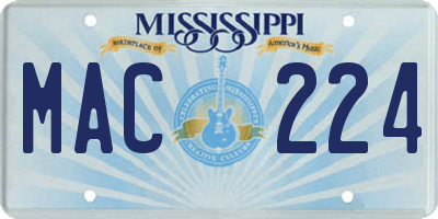 MS license plate MAC224