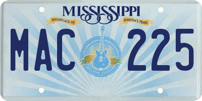 MS license plate MAC225