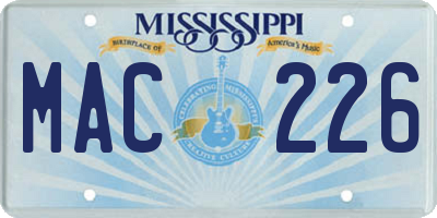 MS license plate MAC226