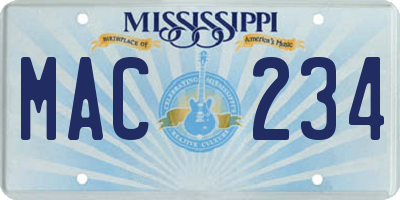 MS license plate MAC234