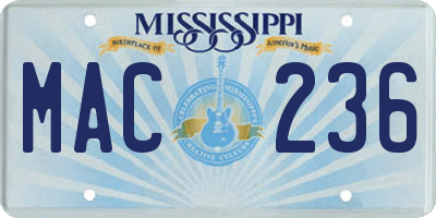 MS license plate MAC236