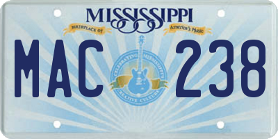 MS license plate MAC238