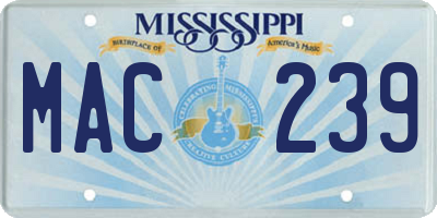 MS license plate MAC239