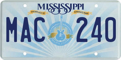 MS license plate MAC240