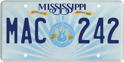 MS license plate MAC242