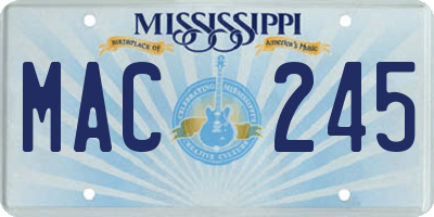 MS license plate MAC245