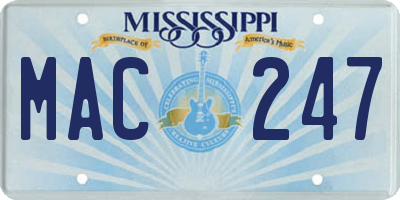 MS license plate MAC247