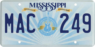 MS license plate MAC249