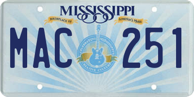 MS license plate MAC251