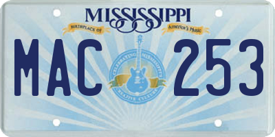 MS license plate MAC253