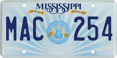 MS license plate MAC254