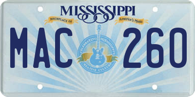 MS license plate MAC260