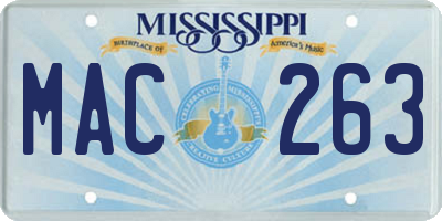 MS license plate MAC263