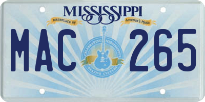 MS license plate MAC265