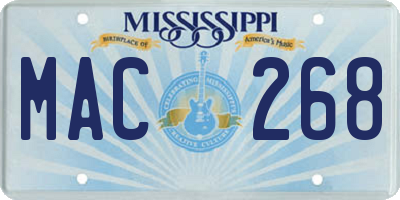 MS license plate MAC268
