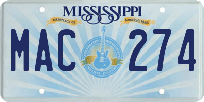 MS license plate MAC274