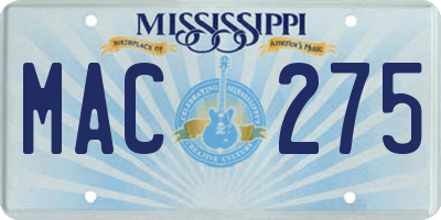 MS license plate MAC275
