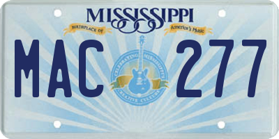 MS license plate MAC277