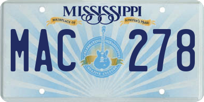 MS license plate MAC278