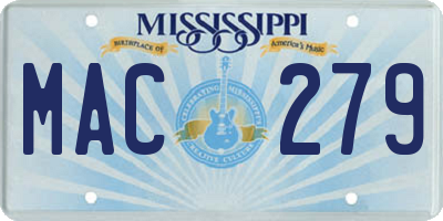 MS license plate MAC279