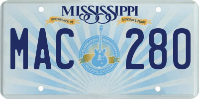 MS license plate MAC280