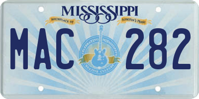 MS license plate MAC282