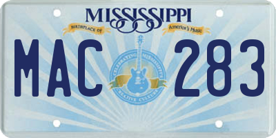 MS license plate MAC283
