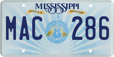 MS license plate MAC286