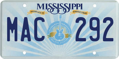 MS license plate MAC292