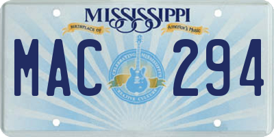 MS license plate MAC294