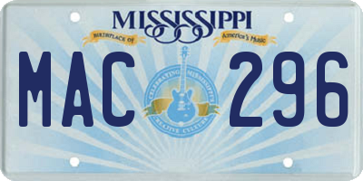 MS license plate MAC296