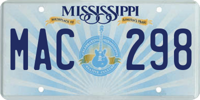 MS license plate MAC298