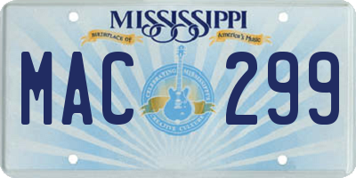 MS license plate MAC299