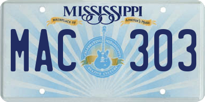 MS license plate MAC303