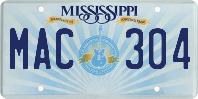 MS license plate MAC304