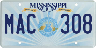 MS license plate MAC308