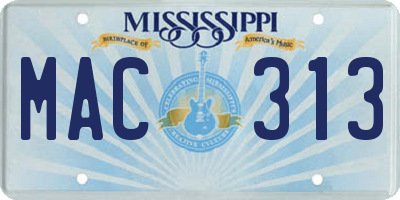 MS license plate MAC313