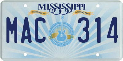 MS license plate MAC314
