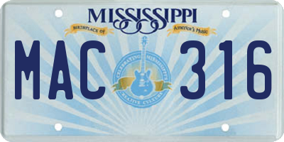 MS license plate MAC316