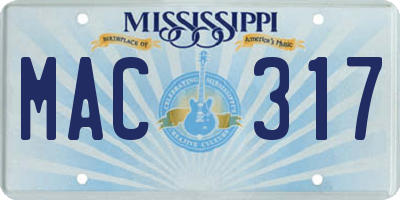 MS license plate MAC317