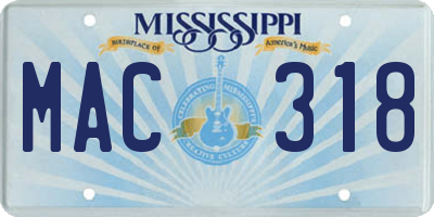 MS license plate MAC318