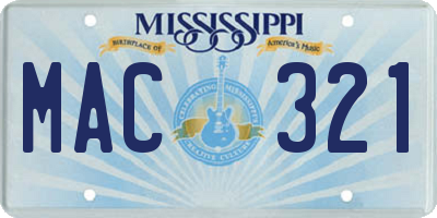 MS license plate MAC321