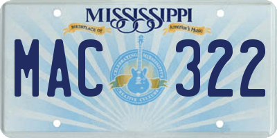 MS license plate MAC322